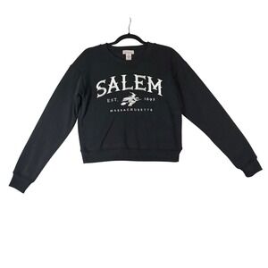 NWT If It Were Me Salem Witch‎ 1692 Black Crewneck Sweatshirt Women S
